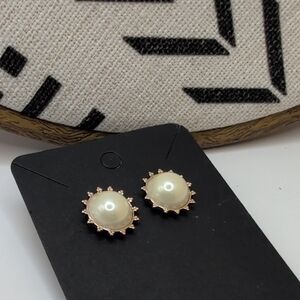 J. Crew Gold and White Starburst Earrings
